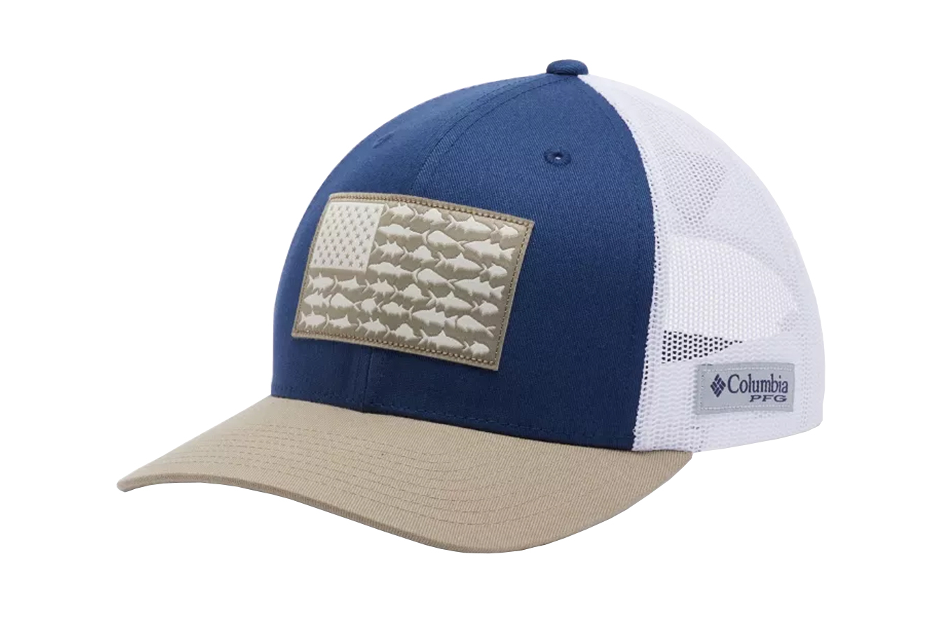 Columbia PFG Mesh Snap Back Fish Flag Ball Cap